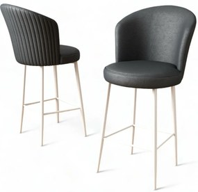 Zestaw krzeseł barowych Uras Anthracite and White,6 szt., 6 szt.