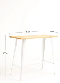 Stó Torix Wysoki Prostoktny Drewno Naturalne