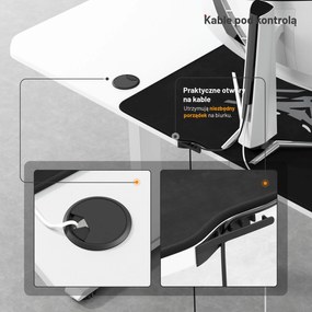 Biurko z regulacją wysokości DIABLO X-TENSIO 1600 białe