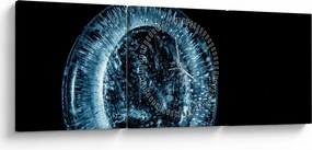 Obraz kropli lodu (z zegarem) (90x30 cm)
