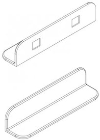 Półka ścienna łazienkowa PB4201Odlew mineralny - 60 x 12 x 12 cm