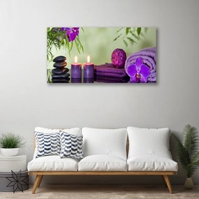 Obraz Canvas Kamienie Świeczki Sztuka