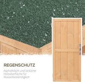 Outsunny szafka narzędziowa ogrodowa z 2 półkami drewno jodłowe naturalne 74x43x88cm | Aosom PL