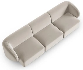 Beżowa aksamitna sofa 266 cm Paolo – Milo Casa
