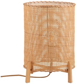 Rattanowa lampa stołowa SULION Wala, wys. 35 cm