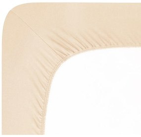 Beżowe dżersejowe prześcieradło z gumką 200x220 cm Boxspring – Andrea Simone