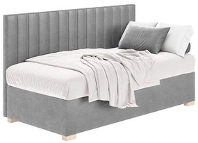 Szare łóżko dziecięce ze schowkiem i materacem 90x200 cm Chill – Ghado