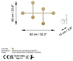 Metalowy wieszak ścienny w kolorze złota Dama-A – Kalune Design