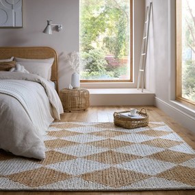 Biało-naturalny dywan z mieszanki juty tkany ręcznie 120x170 cm Effie Diamond – Flair Rugs