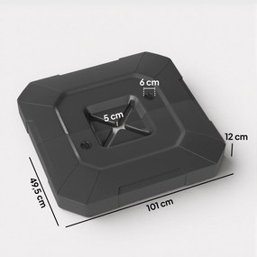 Outsunny Stojak do parasola 2-częściowy wodoodporny obciążnik, stojak do parasola bocznego | Aosom PL