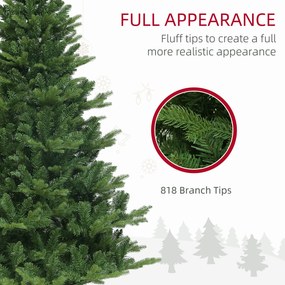 HOMCOM Sztuczna Choinka, Jodła, Realistyczna, Pełna i Buchata, 180 x Φ105 cm, Zielony | Aosom PL