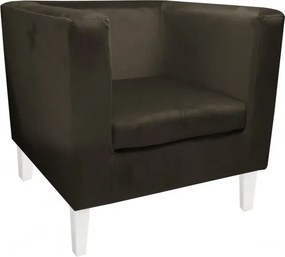 Fotel Monaco tkanina Welur : Kolor nogi - Biała, Kolor tkaniny - VELVET - MG05, Wysokość nogi - 20 cm