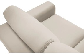 Beżowa aksamitna rozkładana/ze schowkiem sofa 235 cm Kyoto – Cosmopolitan Design