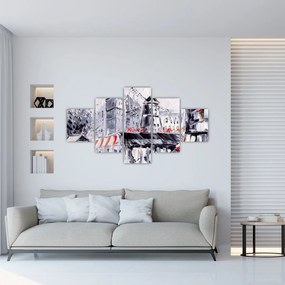 Obraz - Ulica w Paryżu, obraz olejny (125x70 cm)