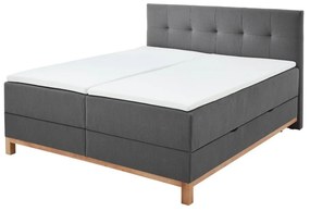 Ciemnoszare łóżko boxspring ze schowkiem 160x200 cm Catania − Meise Möbel