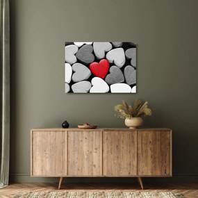 Obraz na szkle drewnianych serc (70x50 cm)