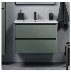 Szafka łazienkowa z umywalką MOLDE 80 cm zielona