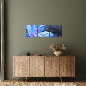 Obraz szczegółu kwiatu (z zegarem) (90x30 cm)