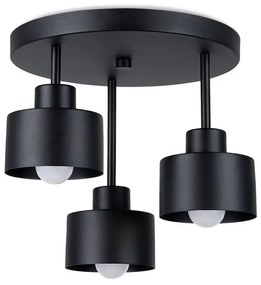 Czarna okrągła lampa sufitowa z 3 kloszami - A172 D4-L29