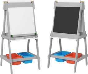 AIYAPLAY Dwustronna tablica malarska dla dzieci z rolką papieru, tablica kredowa, biała tablica, projekt 3-w-1, do rysowania i malowania