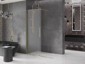 Mexen Velar ścianka prysznicowa rozsuwana Walk-in 130 x 200 cm, szron 8 mm, złota - 871-130-000-33-50