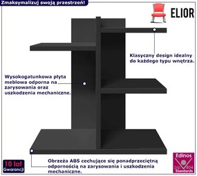 Czarna stojąca półka na biurko Gorbi 5X