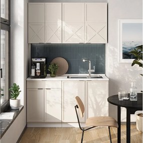 Pojedyncza kuchnia szary/beżowy/biały 140x60x81.6 fame-line