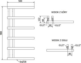 Mexen Jukon grzejnik łazienkowy dekoracyjny 988 x 500 mm, 461 W, biały - W116-0988-500-00-20