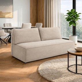 Sofa z Funkcją Spania MAVIA Beżowa Sztruksowa Nowoczesna