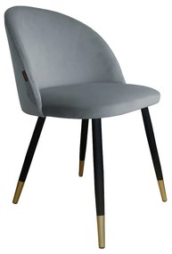 Zestaw krzeseł CLAUDINE 1 VELVET GOLD 2 szt szare ATOS
