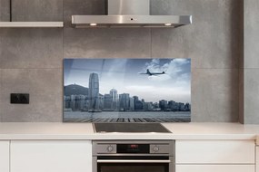 Panel nad Blat Kuchenny Samolot nad Miejskimi Chmurami