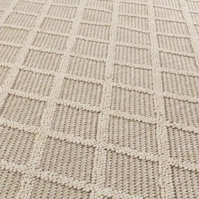 Dywan zewnętrzny sznurkowy Patara Kratka beżowy 80 cm x 250 cm