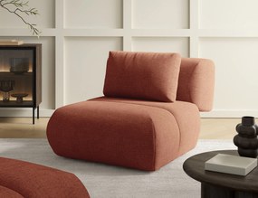 Masseno Fotel ATOMO do Salonu Tapicerowany Wygodny Komfortowy Nowoczesny Tkanina szenilowa Ceglasty