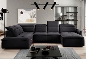 Narożnik MURILLO XL z elektryczną regulacją siedziska Lewostronny w tkaninie VOUGE 18 WERSAL