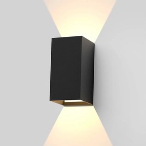 NETTLIFE Kinkiet LED zewnętrzny i wewnętrzny: czarne oświetlenie ścienne, lampa zewnętrzna, ściana domu 5 W IP65 ciepła biel 3000 K