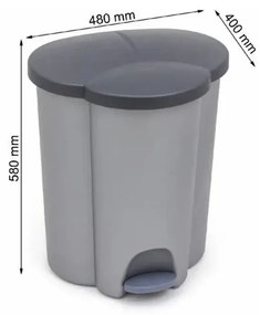 Plastikowy kosz na śmieci segregowane na pedał 17+17+6 l Trio – Curver