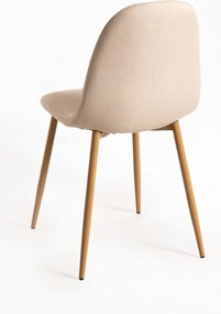 Zestaw 4 Krzese Teok Tkanina