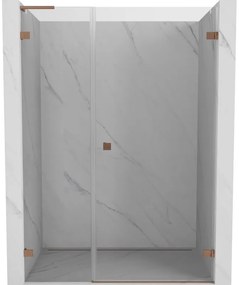 Mexen Lunar-B L drzwi prysznicowe uchylne prawe 150 cm, transparent, miedź szczotkowana - 832SL-150-050-65-00-P
