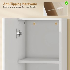 HOMCOM szafka łazienkowa, stojąca z 2 drzwiczkami i otwartą półką, biała | Aosom PL