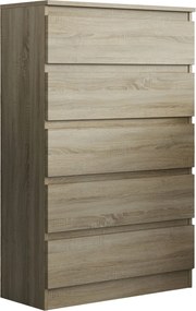 Komoda ADRIANO 70 cm do Salonu Sypialni 5 Szuflad Dąb sonoma