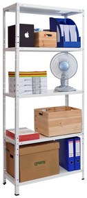 Regał półkowy, 1700x750x300 mm, nośność 75 kg, biały