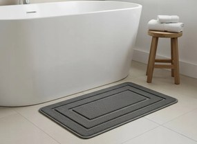 Dywanik Łazienkowy Ciemnoszary 40x60 cm Gumowy Spód Antypoślizgowy Ozdobny