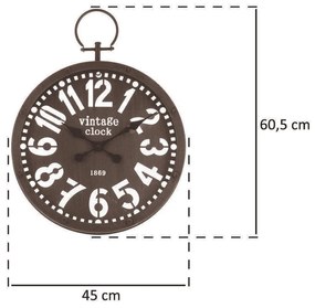 Zegar ścienny wskazówkowy VINTAGE, Ø 45 cm