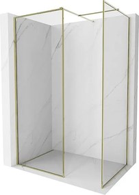Mexen Kioto-F ścianka prysznicowa Walk-in z ramką 100 x 100 cm, transparent 8 mm, złota - 800-100-202-04-50-100