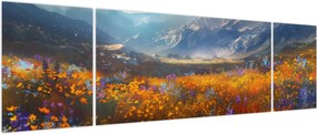Obraz - Malowany górski krajobraz II. (170x50 cm)