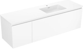 Mexen Orio szafka łazienkowa 160 cm z umywalką Otis prawą, 1S, 1D, biała mat - 91A13-16047-3-BBFF01-W18P01