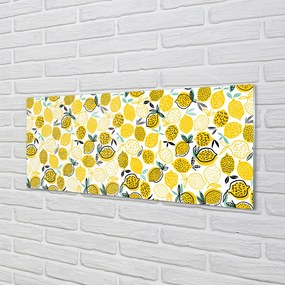Szkło do Kuchni na Ścianę Świeże Żółte Cytryny