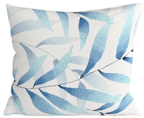 Zestaw 2 szt. dekoracyjnych poszewek na poduszkę z mikrofibry KOVENDI 45x45 cm, niebiesko-biała