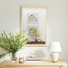 HOMCOM Lustro ścienne, 40 x 60 cm, dekoracyjne lustro do zawieszenia, łatwy montaż, w zestawie śruby | Aosom PL