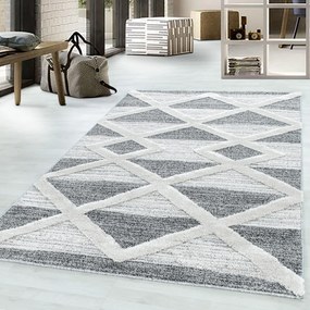 Dywan nowoczesny Pisa 3D Geometria kremowo-szary 80 cm x 150 cm